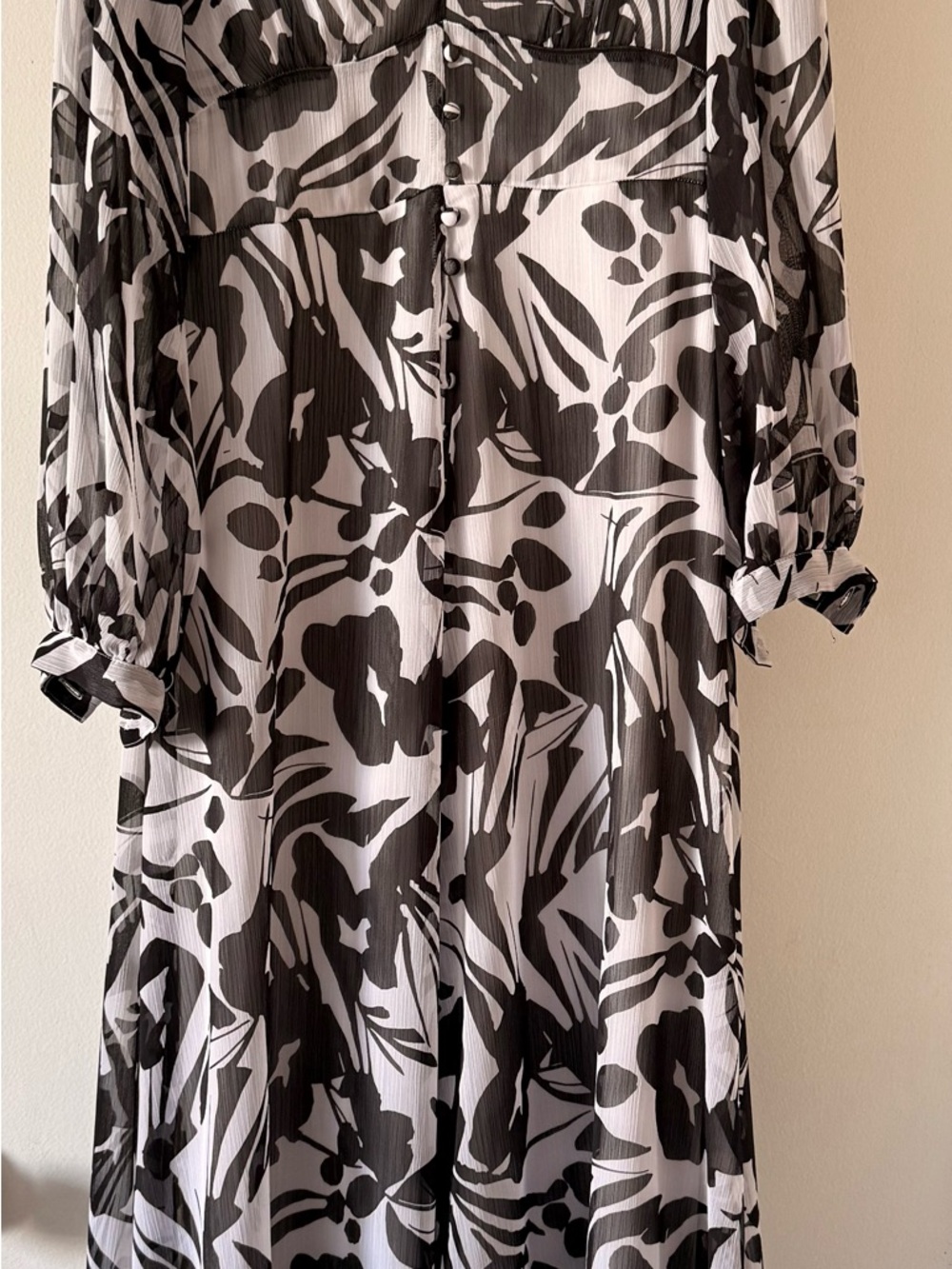 Calvin Klein Black and White Floral Dress